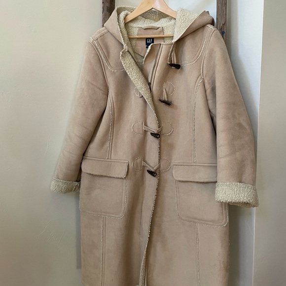 Faux shearling & suede toggle duffle coat - Picture 3 of 6
